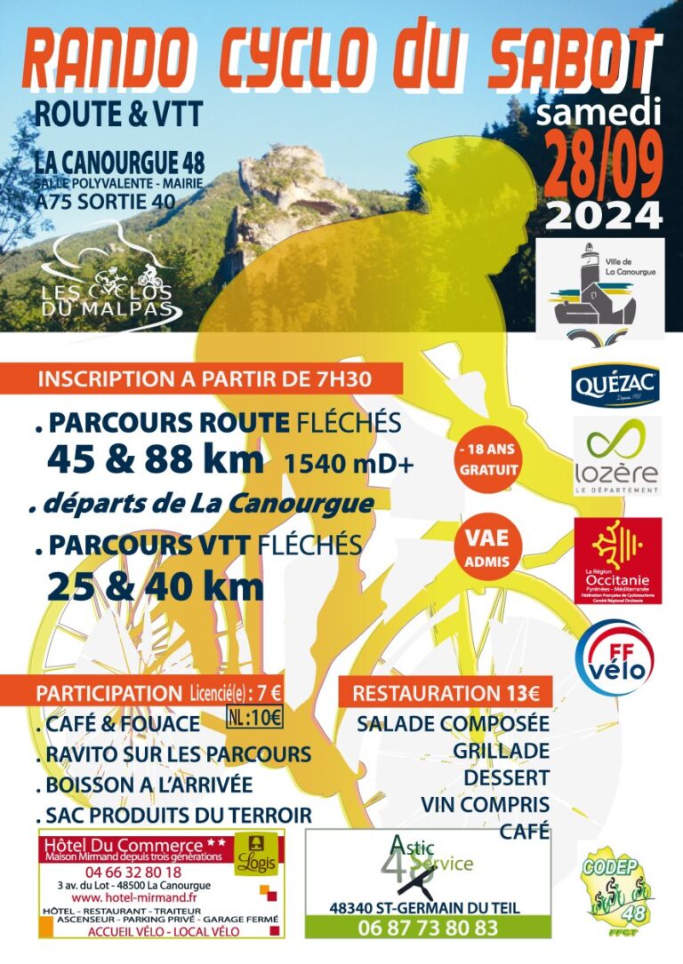 🗓 🚵🚴🚴 Rando du Sabot le 28 septembre 2024