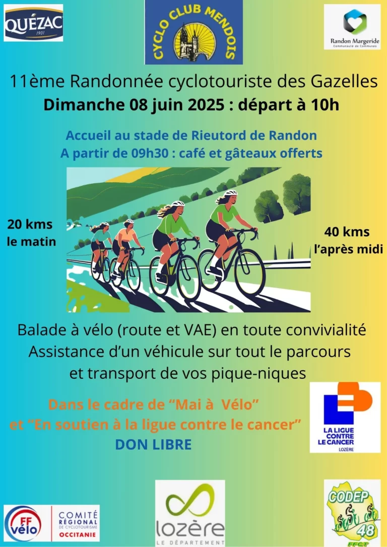 🗓🚴 ♀ Les Gazelles Dimanche 8 juin 2025