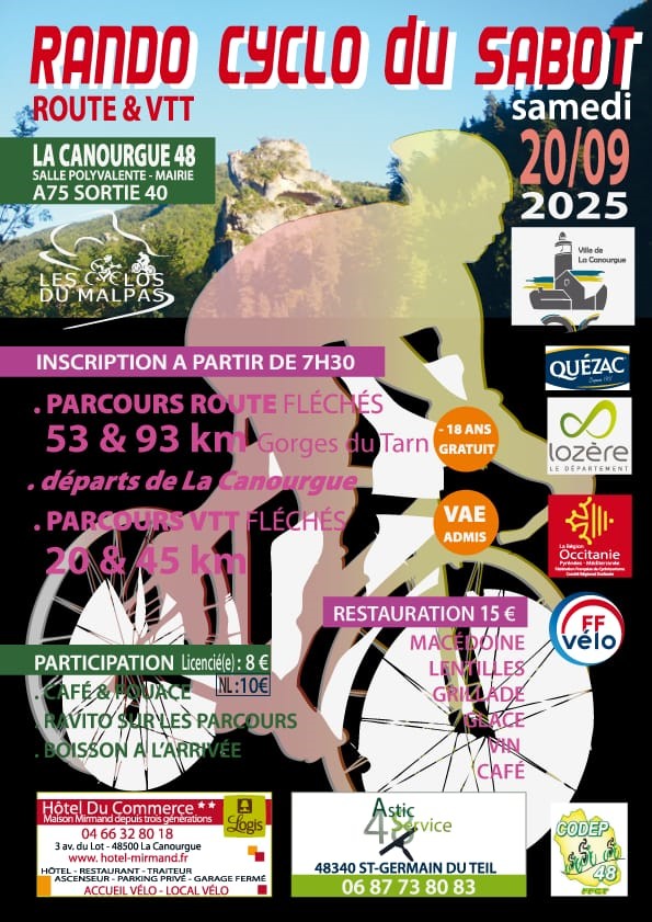 🗓 🚵🚴 Rando du Sabot le 20 septembre 2025